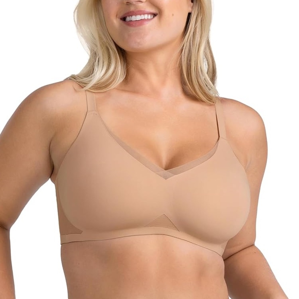 HONEYLOVE Bra for Women - Crossover Bra with No Underwire Nude color XL